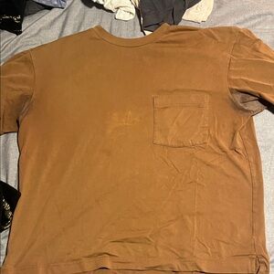 Uniqlo Men's Long Sleeve Brown Tee
